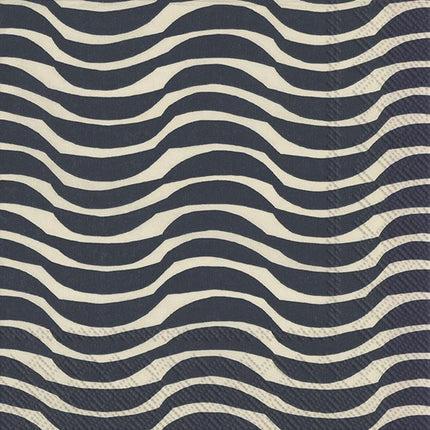 Marimekko Lunch-Servietten Palko cream blue 33 x 33 cm