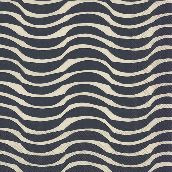 Marimekko Lunch-Servietten Palko cream blue 33 x 33 cm