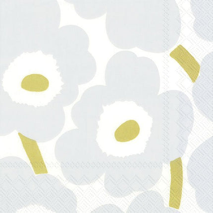 Marimekko Lunch-Servietten UNIKKO WHITE SILVER 33 x 33 cm