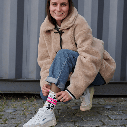 Ooley Socken Leo Allover NEON Pink M (39-43)