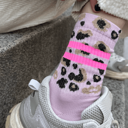 Ooley Socken Leo Allover NEON Rose M (39-43)
