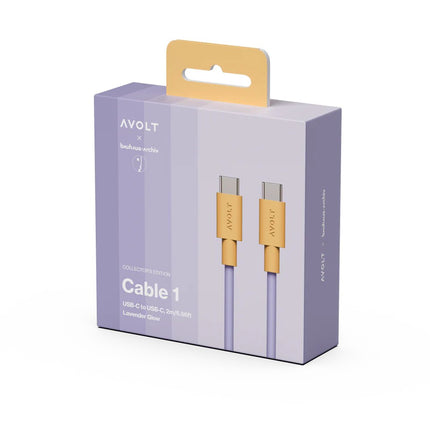 AVOLT Kabel USB-C zu USB-C Cable 1 Bauhaus-Archiv Lavender Glow