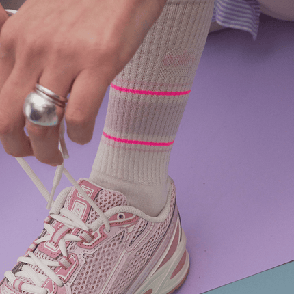 Ooley Socken Pastel White NEON Lavender M (39-42)
