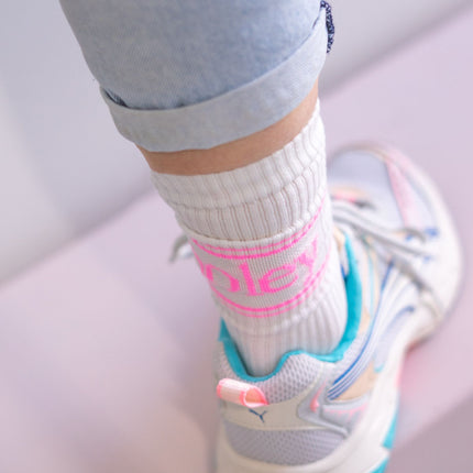 Ooley Socken Pastel White Neon Pink M (39-43)