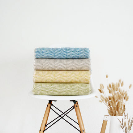 RIEMA Kuscheldecke Finn aus 100% Bio-Baumwolle blau