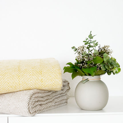 RIEMA Kuscheldecke Finn aus 100% Bio-Baumwolle gelb