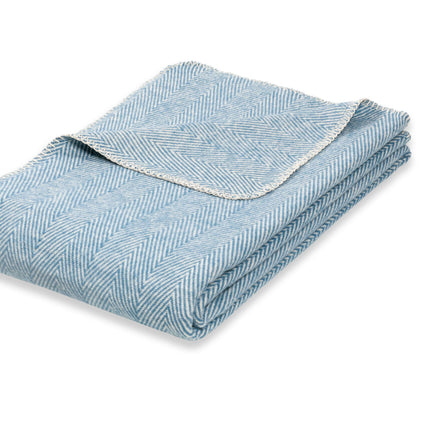 RIEMA Kuscheldecke Finn aus 100% Bio-Baumwolle blau