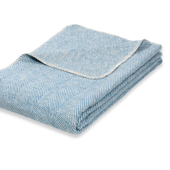 RIEMA Kuscheldecke Finn aus 100% Bio-Baumwolle blau
