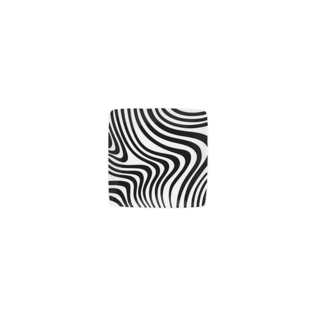 Rosenthal Monochrome Zebra Schälchen aus Porzellan mit grafischem Zebramuster, quadratisch, 11,4 cm