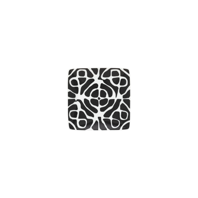 Rosenthal Monochrome Maze Schälchen aus schwarzem Porzellan, quadratisch, 11,4 cm