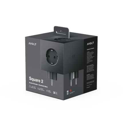 AVOLT Steckdose in Würfelform Square 2 schwarz