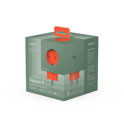 AVOLT Steckdose in Würfelform Square 2 Bauhaus-Archiv Gecko Bloom