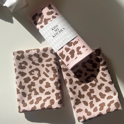 Kiss my Kitchen Schwammtuch Leo rosa braun