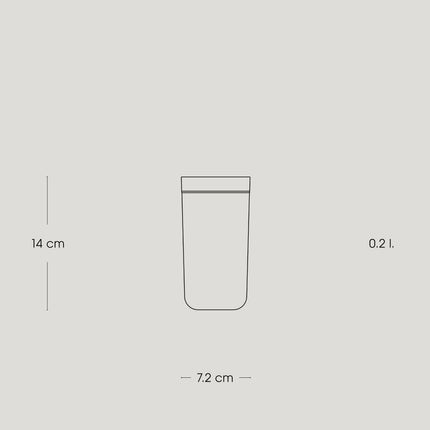 To Go Click Isolierbecher 0,2 l mit Produktmaßen 7,2 x 14 cm