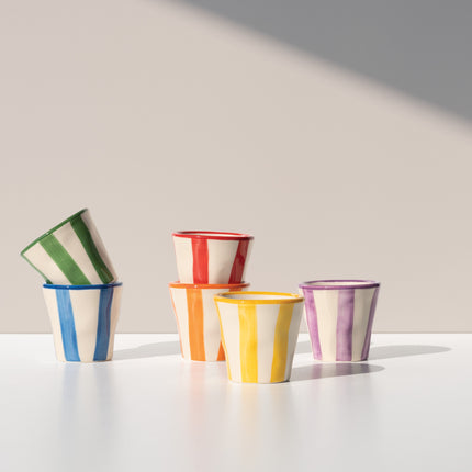 Zafferano Handgefertigte Espressobecher Righe 6er-Set
