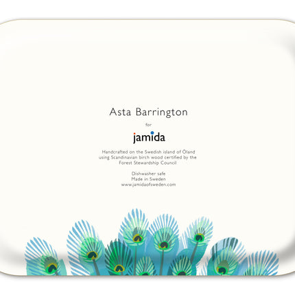 Jamida of Sweden Tablett Pfau 27 x 20 cm
