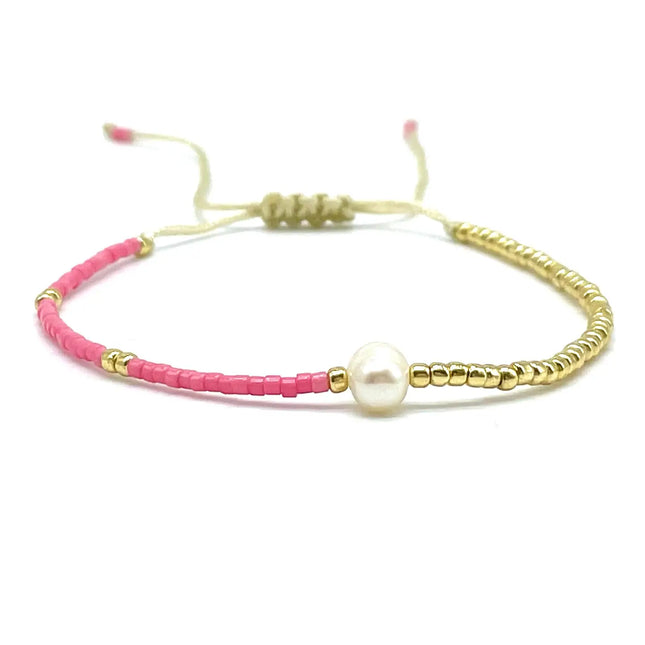 Parsley & Pepper LA PERLA Armband Miyuki Süßwasser Zuchtperle pink