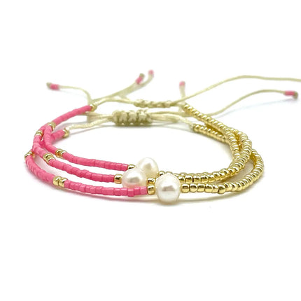 Parsley & Pepper LA PERLA Armband Miyuki Süßwasser Zuchtperle pink