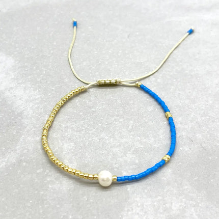 Parsley & Pepper LA PERLA  Armband Miyuki Süßwasser Zuchtperle blau