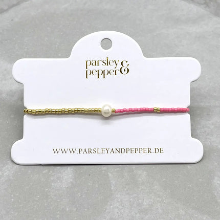 Parsley & Pepper LA PERLA Armband Miyuki Süßwasser Zuchtperle pink