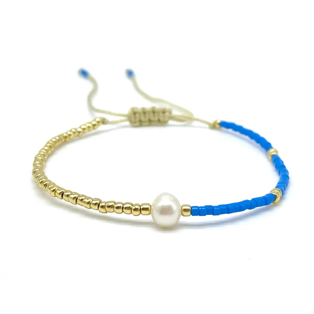 Parsley & Pepper LA PERLA  Armband Miyuki Süßwasser Zuchtperle blau