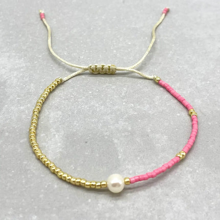 Parsley & Pepper LA PERLA Armband Miyuki Süßwasser Zuchtperle pink