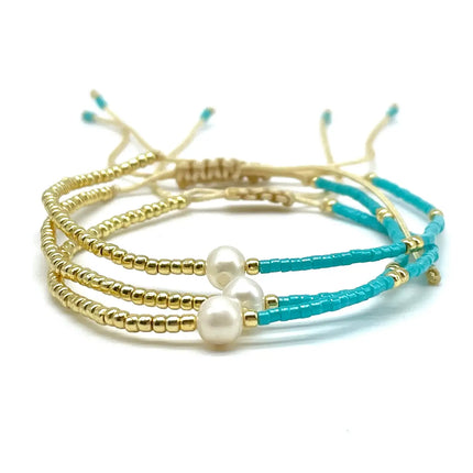 Parsley & Pepper LA PERLA  Armband Miyuki Süßwasser Zuchtperle türkis