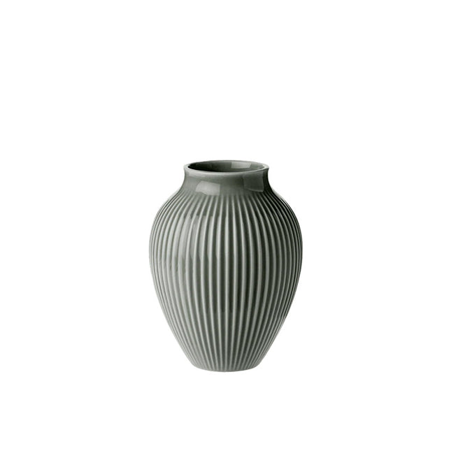 Knabstrup Vase Ripple dunkelgrün 12,5 cm