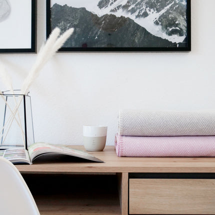 RIEMA Kuscheldecke Finn aus 100% Bio-Baumwolle taupe
