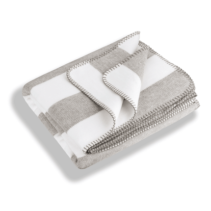 RIEMA Kuscheldecke STINE aus 100% Bio-Baumwolle grau weiß