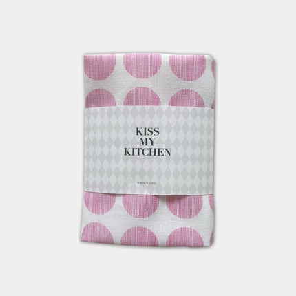 Kiss my Kitchen Geschirrtuch Punkte weiß pink